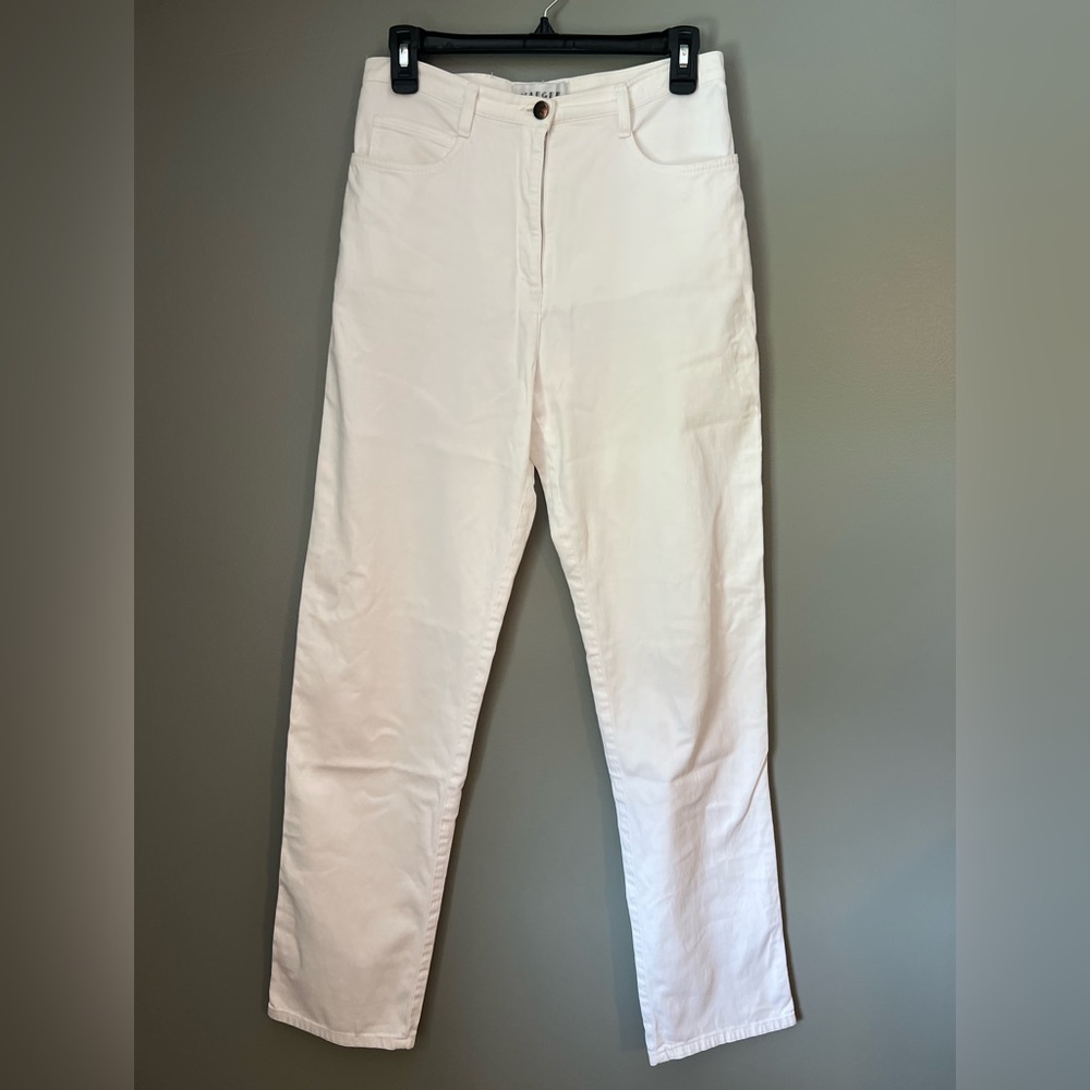 Jaeger White High Waisted Straight Pants - EU (10) best for US (6) see measure